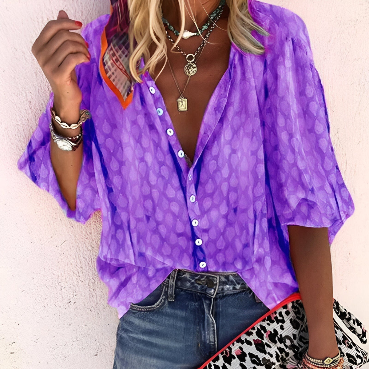 Damesblouse met knoopsluiting