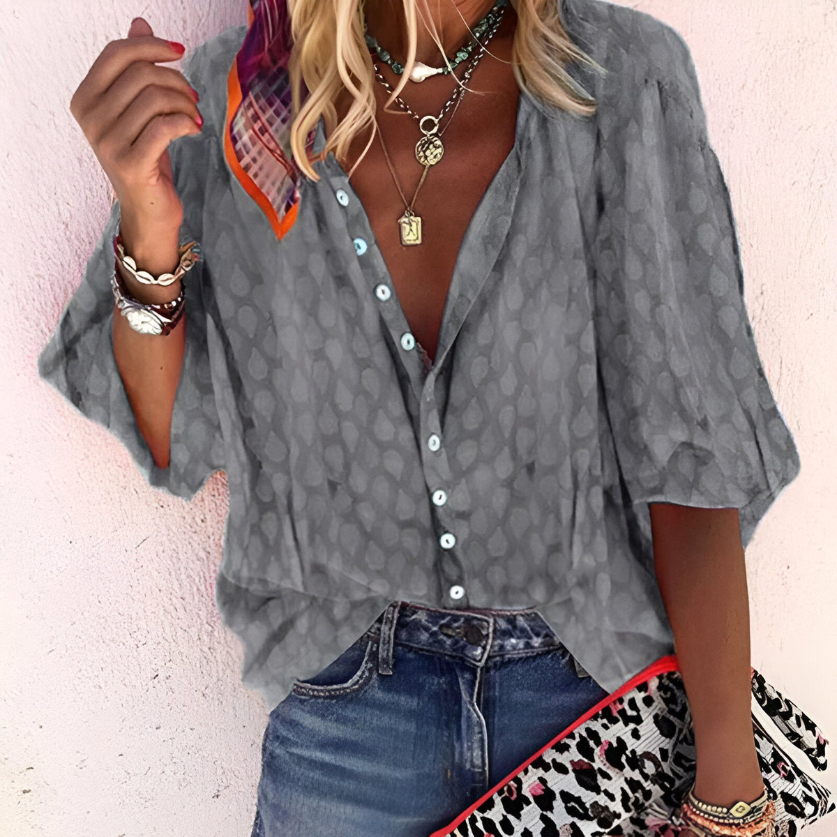 Damesblouse met knoopsluiting