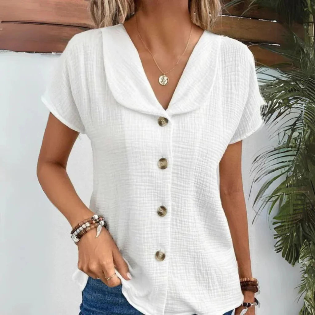 Damesblouse met kraag en knoopsluiting