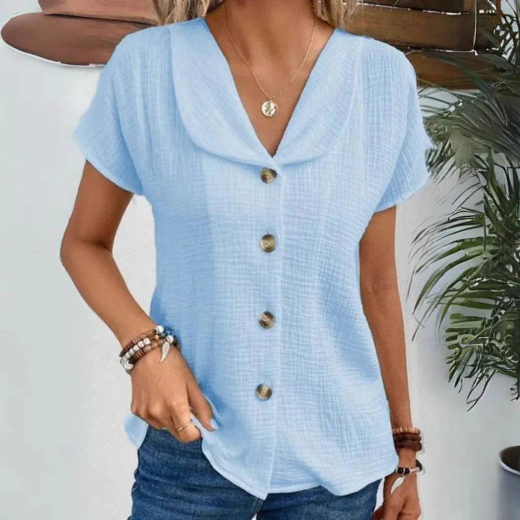 Damesblouse met kraag en knoopsluiting