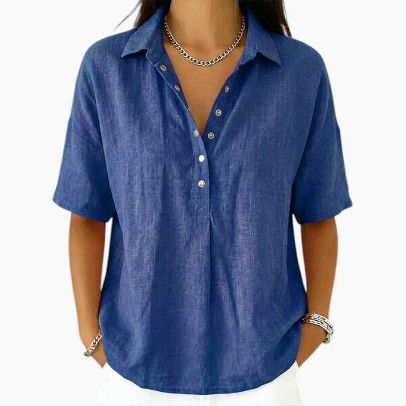 Damesblouse met kraag en knopen