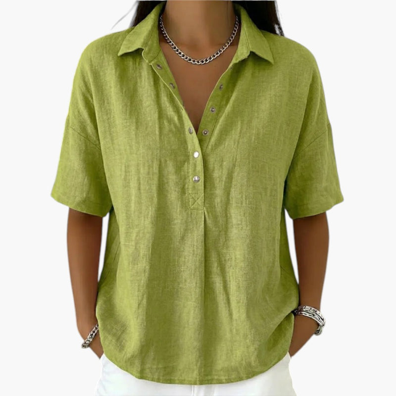Damesblouse met kraag en knopen