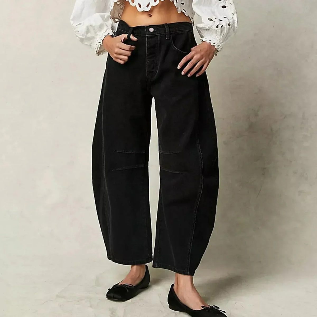 Damesjeans met wijde pijpen