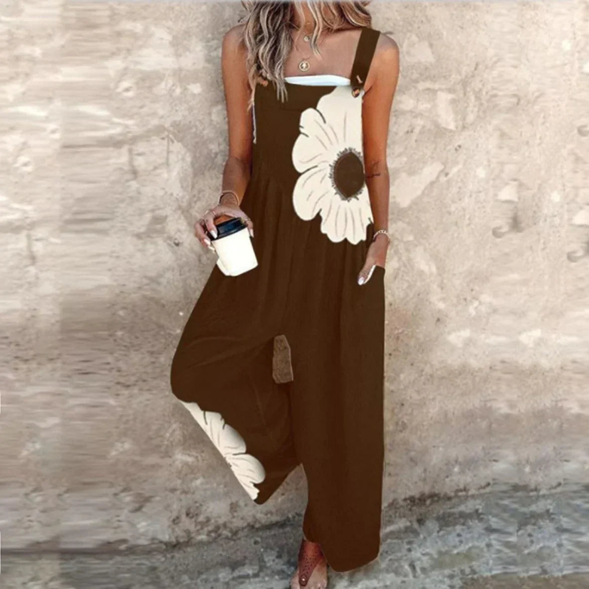 Damesjumpsuit met vierkante hals