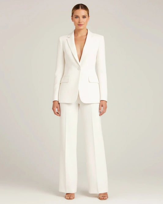 Dameskostuumset met chique lange blazer