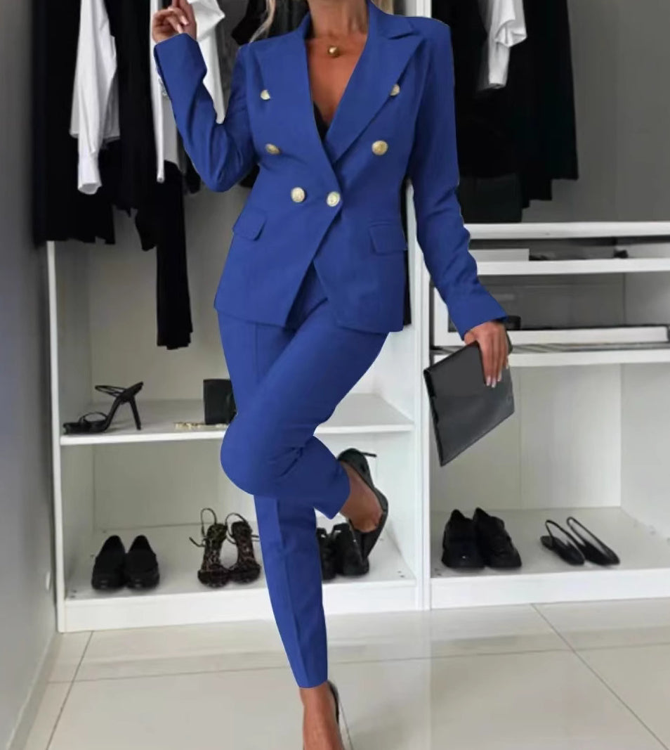 Damespak - Blazer en Elegante Strakke Broek