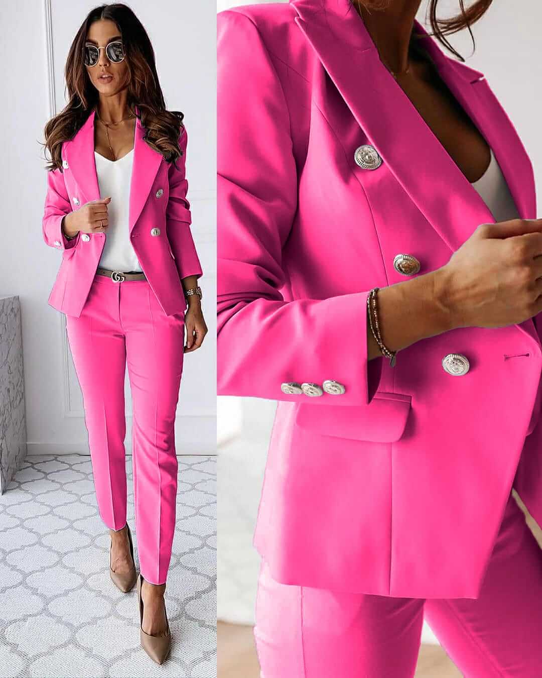 Damespak - Blazer en Elegante Strakke Broek