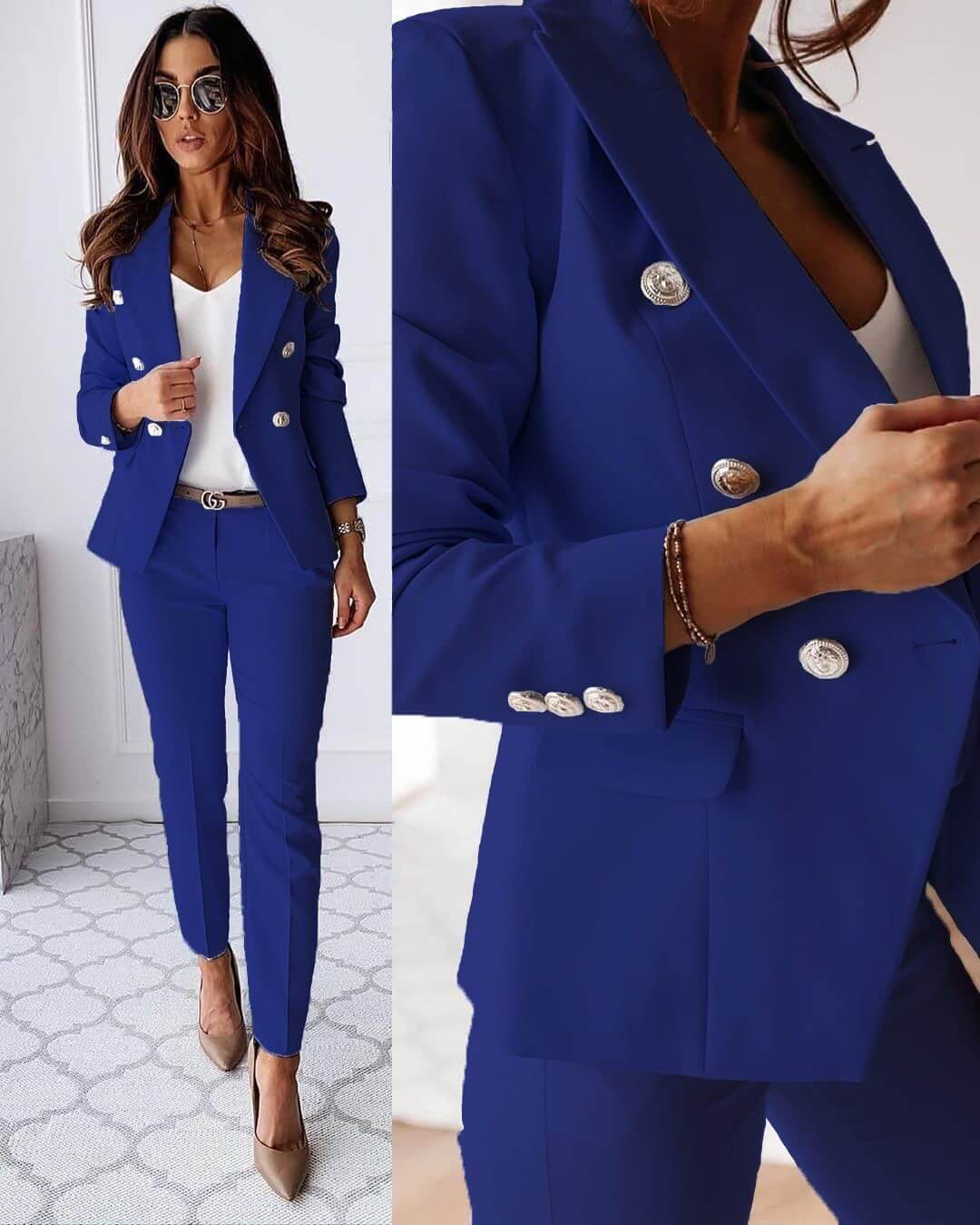 Damespak - Blazer en Elegante Strakke Broek