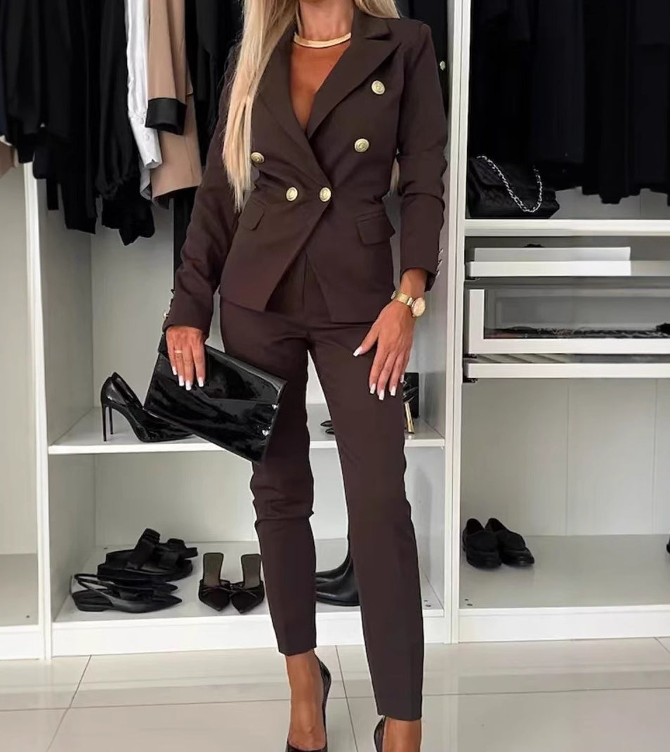 Damespak - Blazer en Elegante Strakke Broek