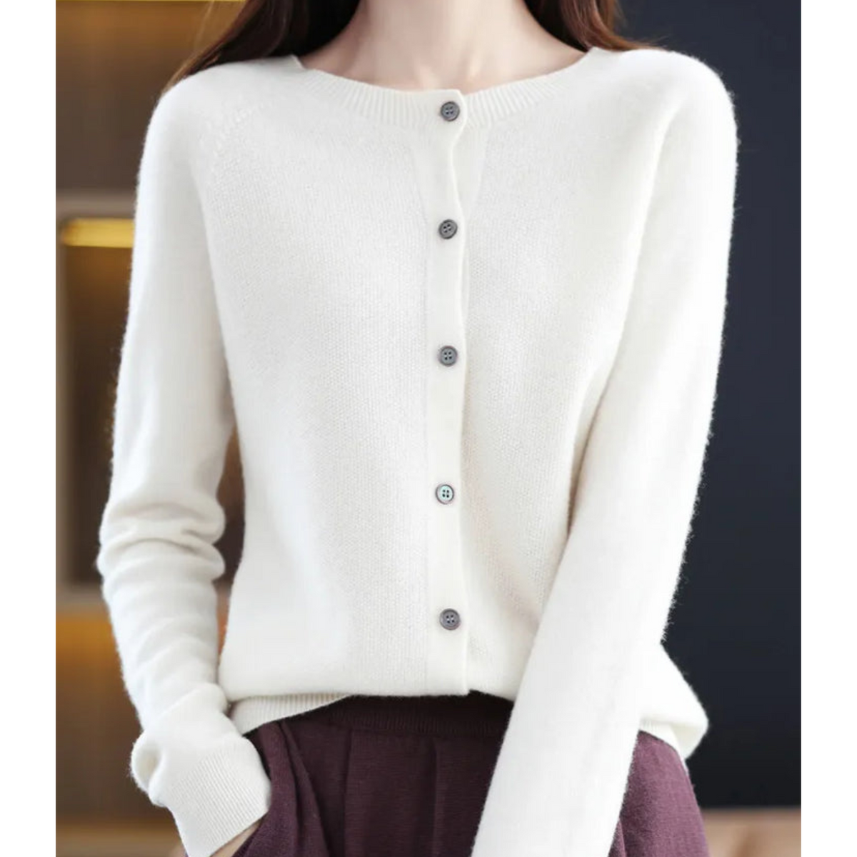 Damesvest met ronde hals en elegant design