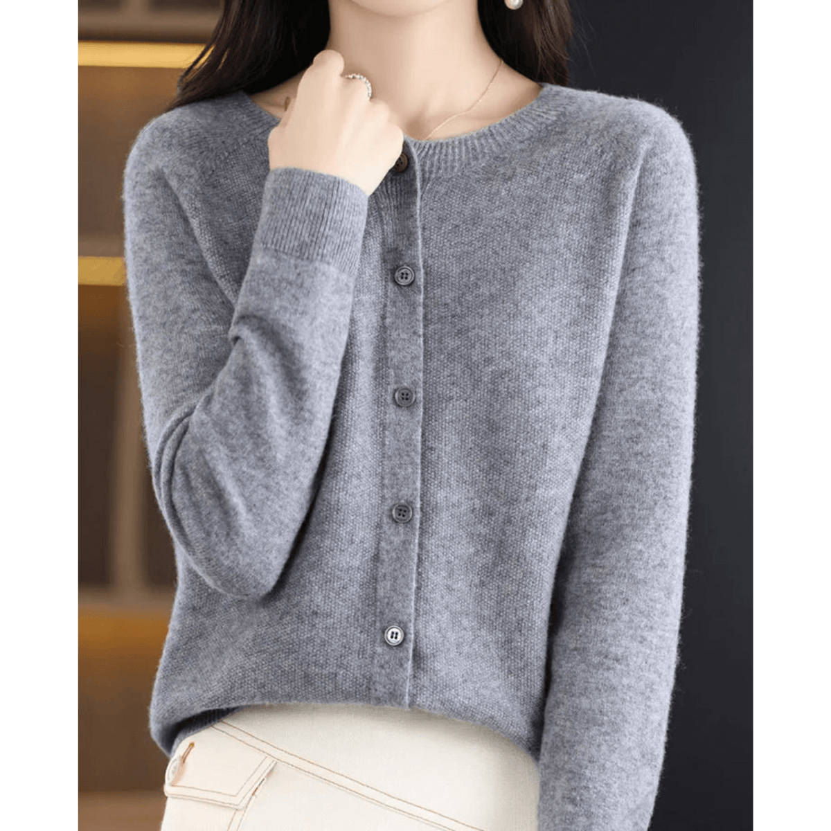 Damesvest met V-hals