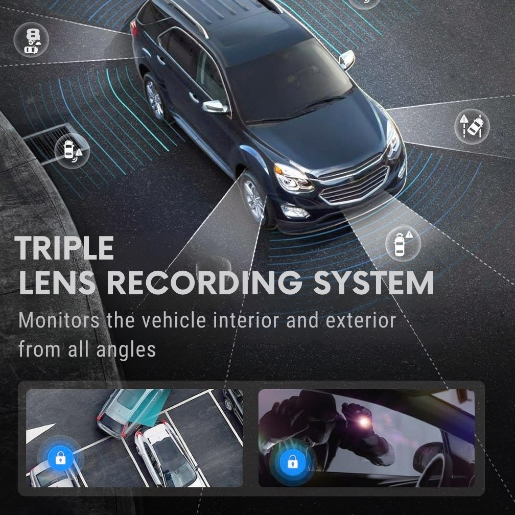 Dashcam met voor- en achtercamera | Groothoek met nachtmodus