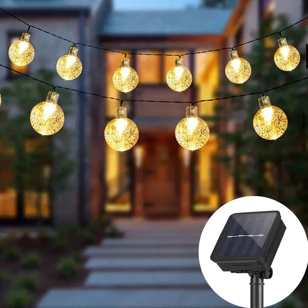 Decoratieve Solar Lichtslinger voor Buiten – Elegant Design en Automatisch Opladen op Zonne-energie