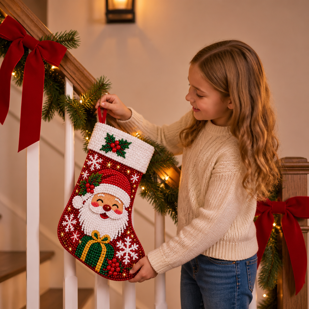 Diamond painting kerstsok set