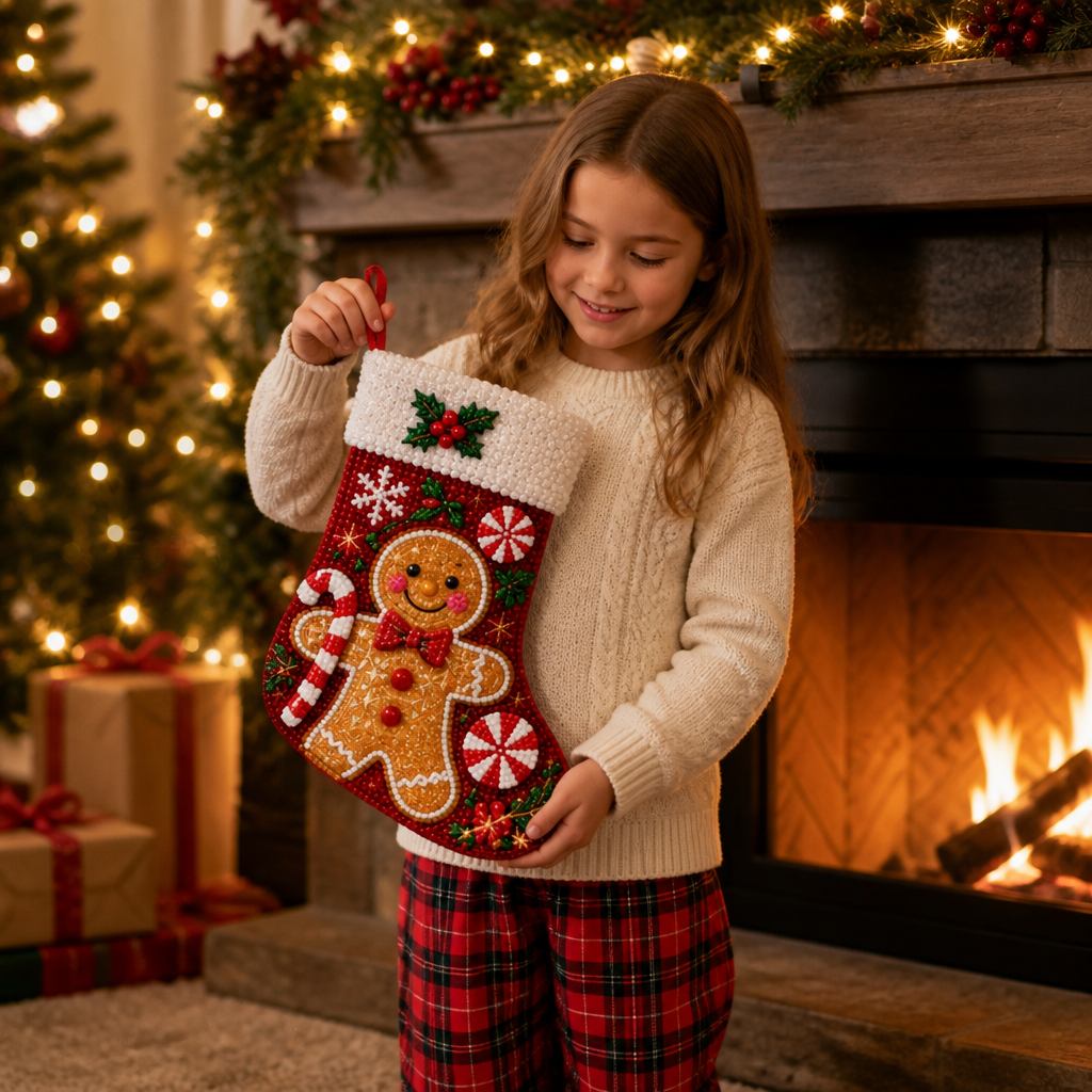 Diamond painting kerstsok set