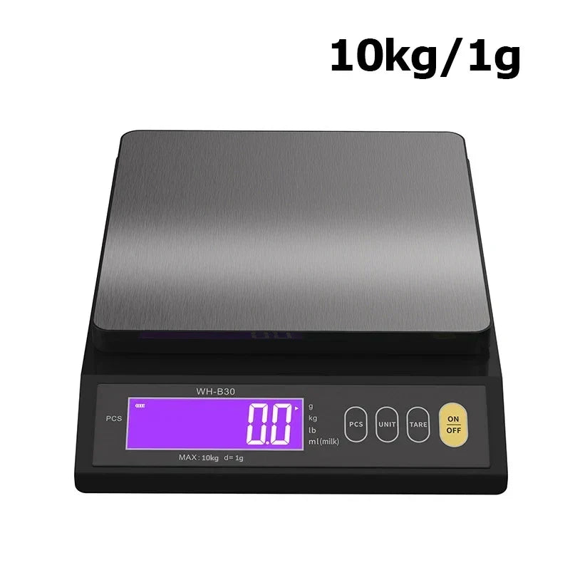 Digitale Elektronische Keukenweegschaal 5 kg/0,1 g en 10 kg/1 g, met Lcd-scherm, Volledig Waterdicht Roestvrijstalen Weeginstrument voor Bakkers