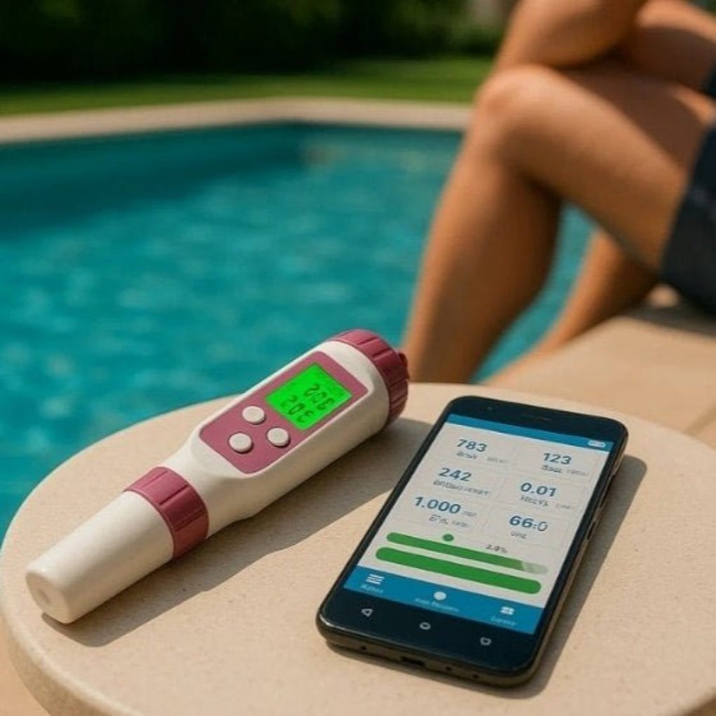 Digitale zwembadwatertester – slimme analyzer met app-ondersteuning