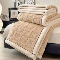 Dikke fleece deken met hartenpatroon