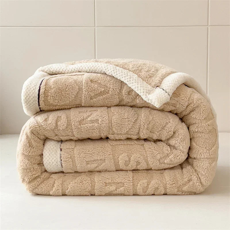 Dikke fleece deken met hartenpatroon