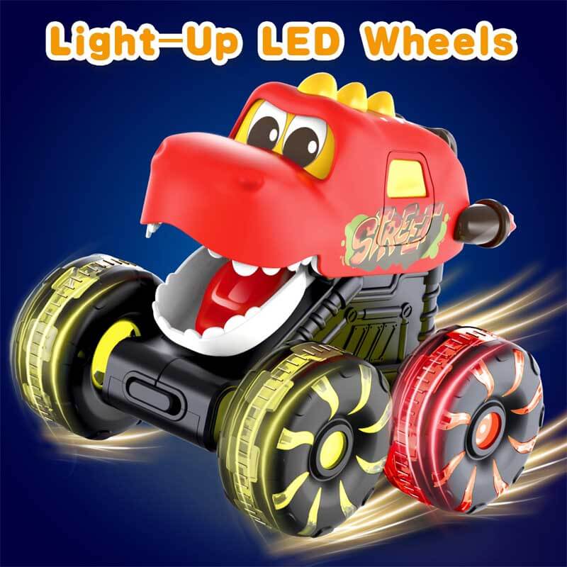 Dinosaurus monstertruck speelgoed met led-wielen voor kinderen