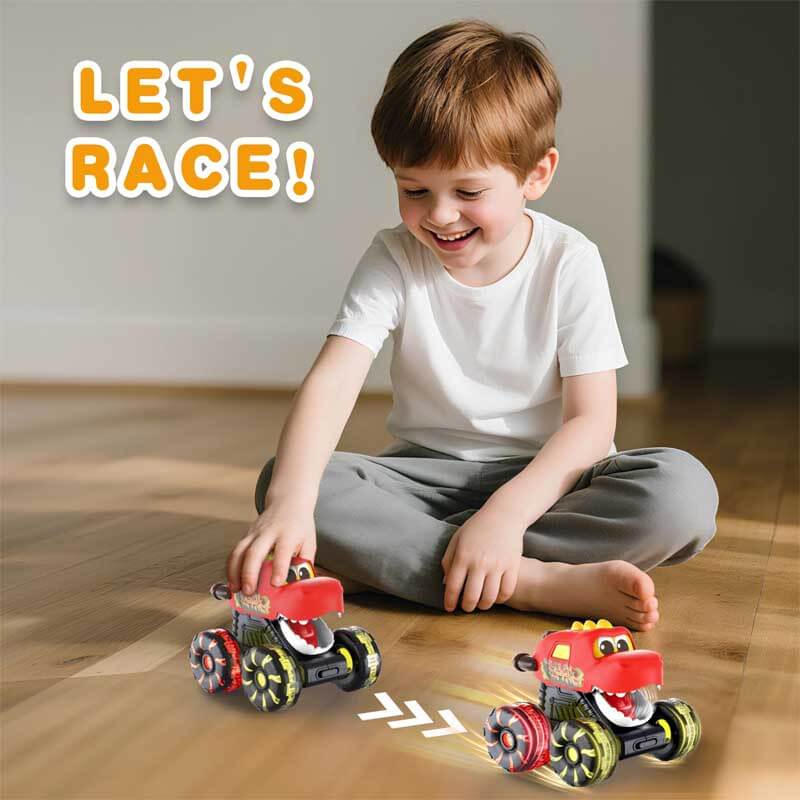 Dinosaurus monstertruck speelgoed met led-wielen voor kinderen