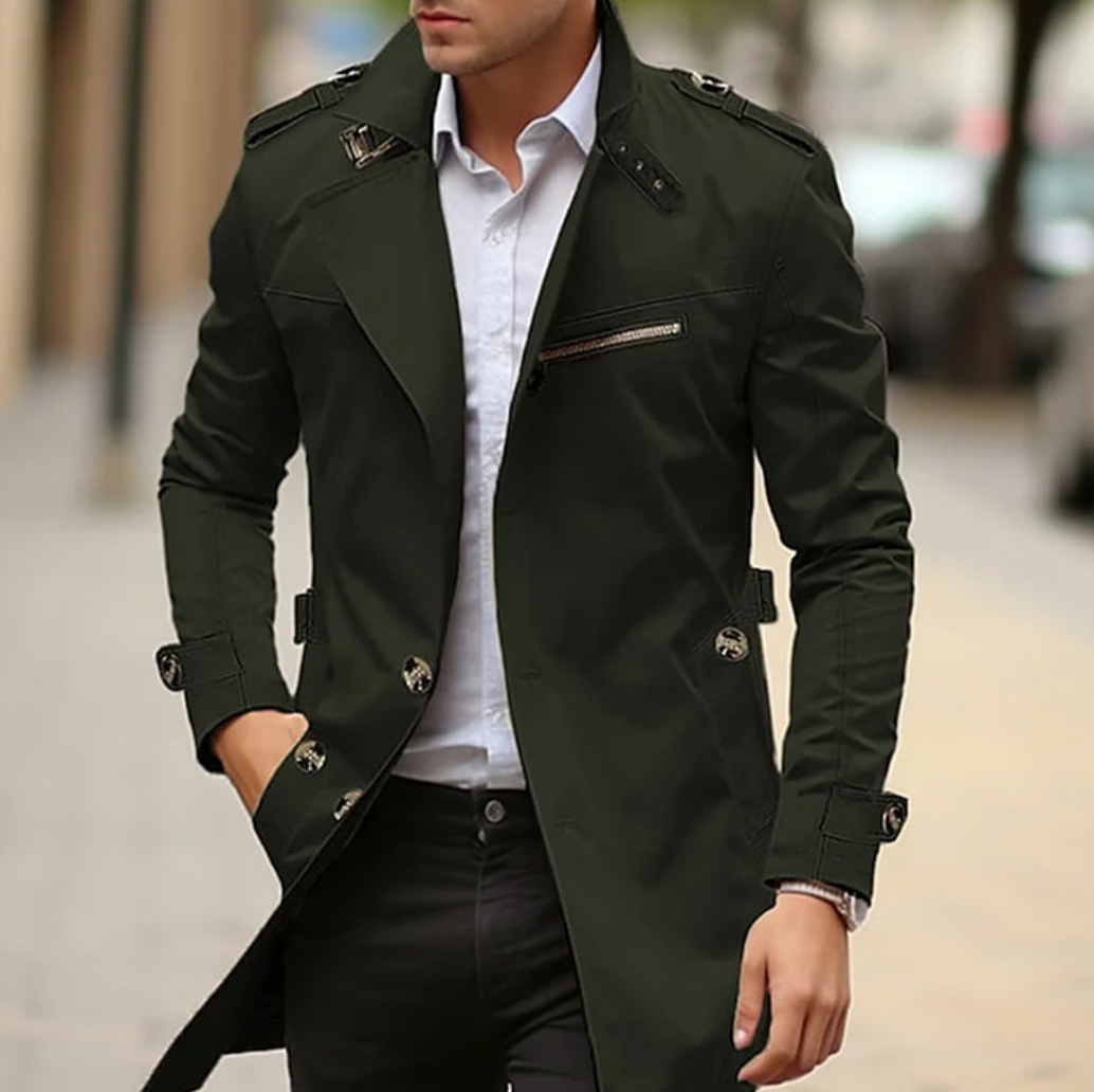Double-breasted trenchcoat voor heren