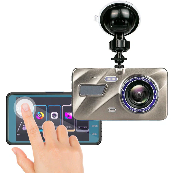 Draadloze auto dashcam voor- en achterzijde met nachtzicht