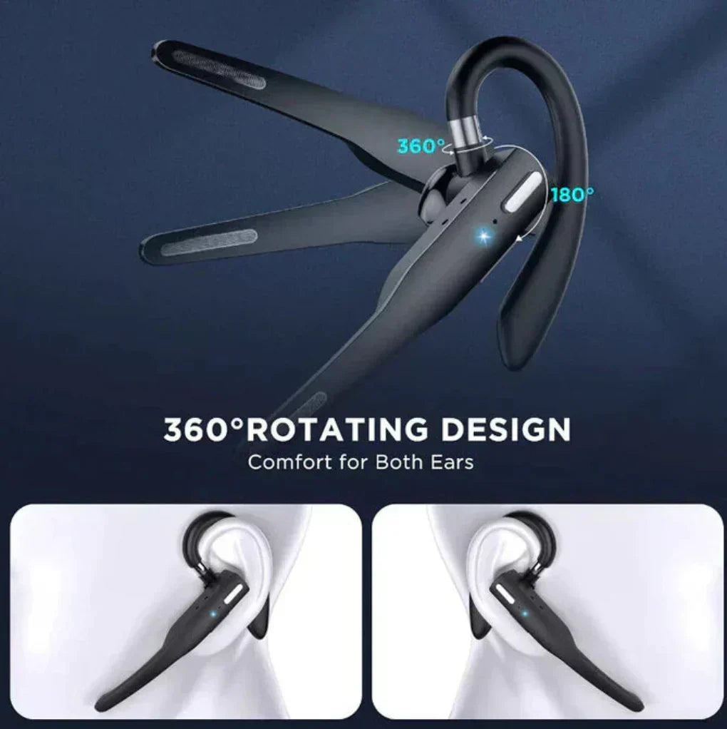 Draadloze Bluetooth 5.1 Earpiece met Oorhaak en Ruisonderdrukking