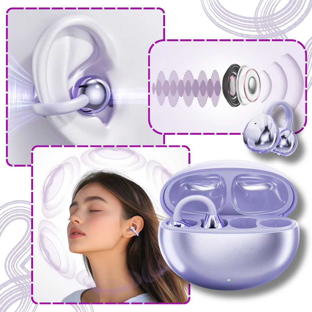 Draadloze Clip-On Bluetooth Oortjes - Open-Back met Helder Geluid