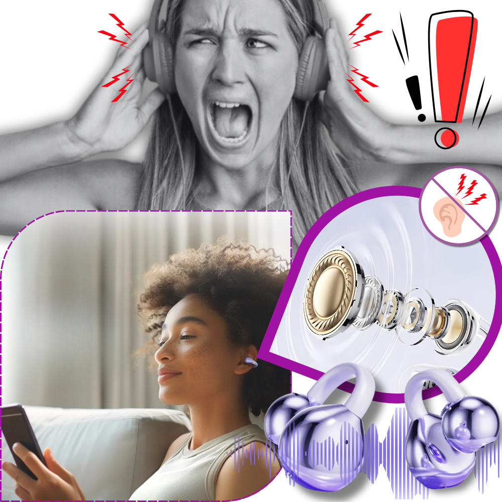 Draadloze Clip-On Bluetooth Oortjes - Open-Back met Helder Geluid