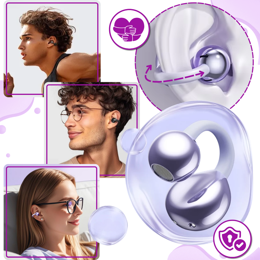 Draadloze Clip-On Bluetooth Oortjes - Open-Back met Helder Geluid