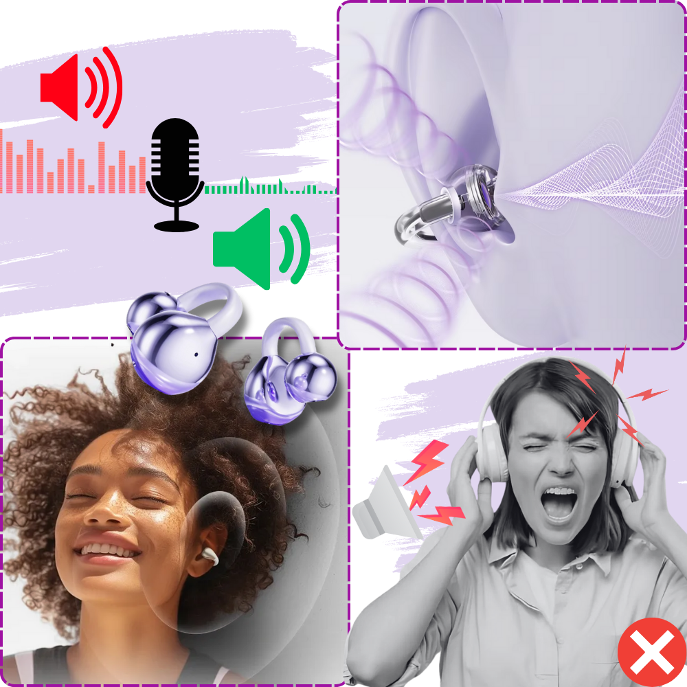 Draadloze Clip-On Bluetooth Oortjes - Open-Back met Helder Geluid