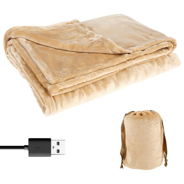 Draadloze Elektrische Verwarmde Deken – Draagbaar USB-Verwarmd Flanellen Plaid