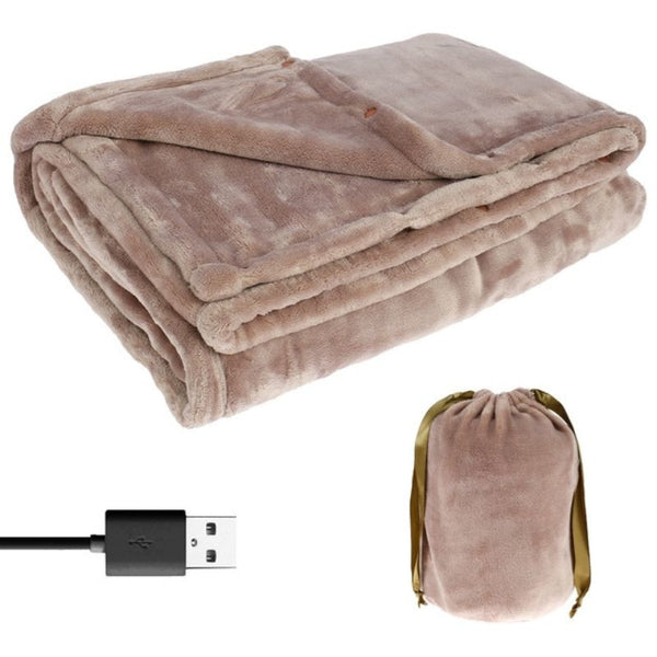 Draadloze Elektrische Verwarmde Deken – Draagbaar USB-Verwarmd Flanellen Plaid