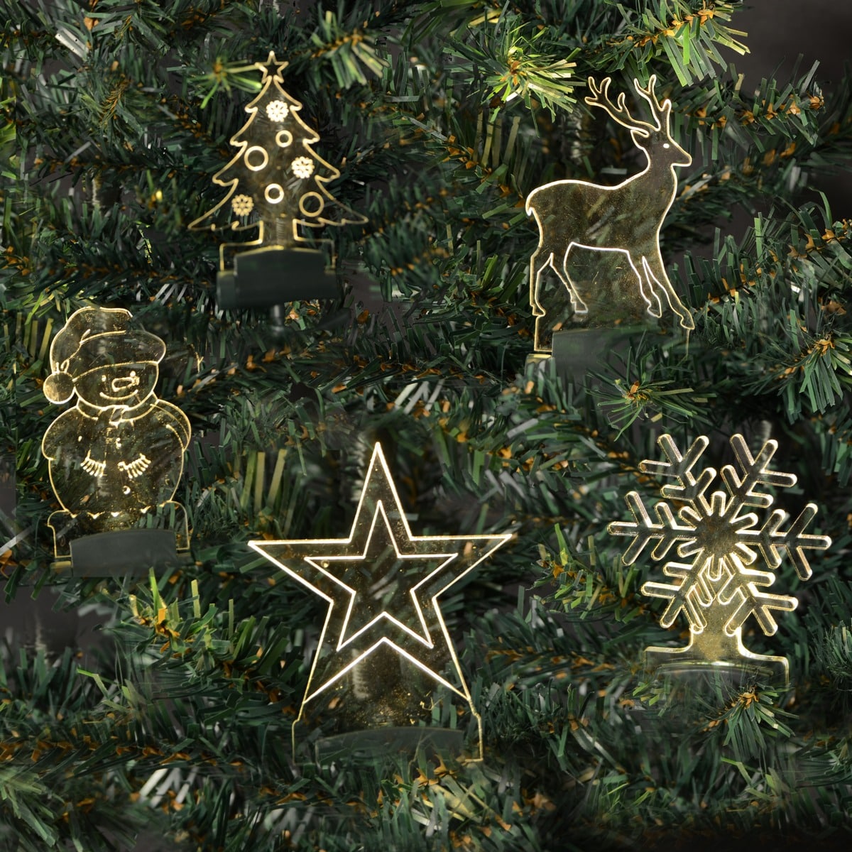 Draadloze led-figuren voor de kerstboom of het raam - inclusief afstandsbediening