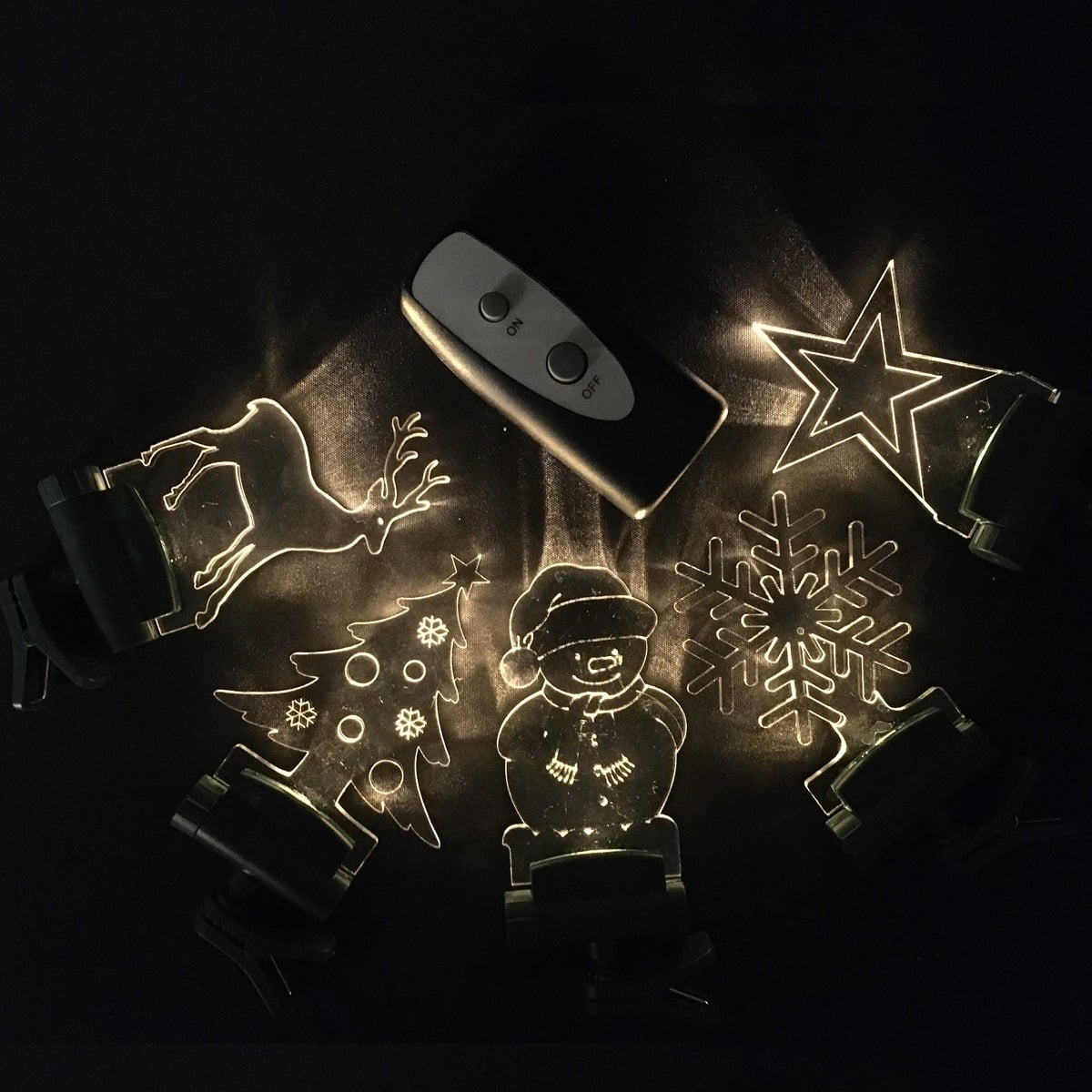 Draadloze led-figuren voor de kerstboom of het raam - inclusief afstandsbediening
