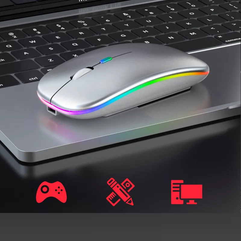 Draadloze LED-muis | Oplaadbare bluetooth-muis