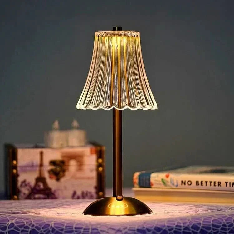 Draadloze oplaadbare led-tafellamp van kristal