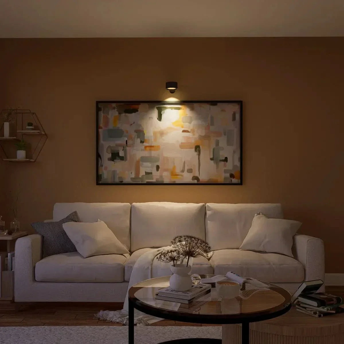 Draadloze oplaadbare wandlamp met zelfklevende bevestiging