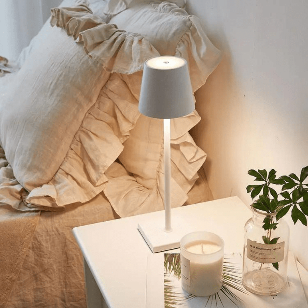 Draadloze Tafellamp – Elegant LED-Design met Touch-Dimmer & Waterbestendige Functie