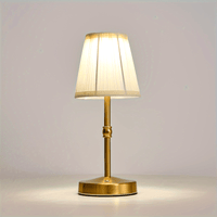 Draadloze Tafellamp van Verouderd Messing | Oplaadbare LED-Touchlamp