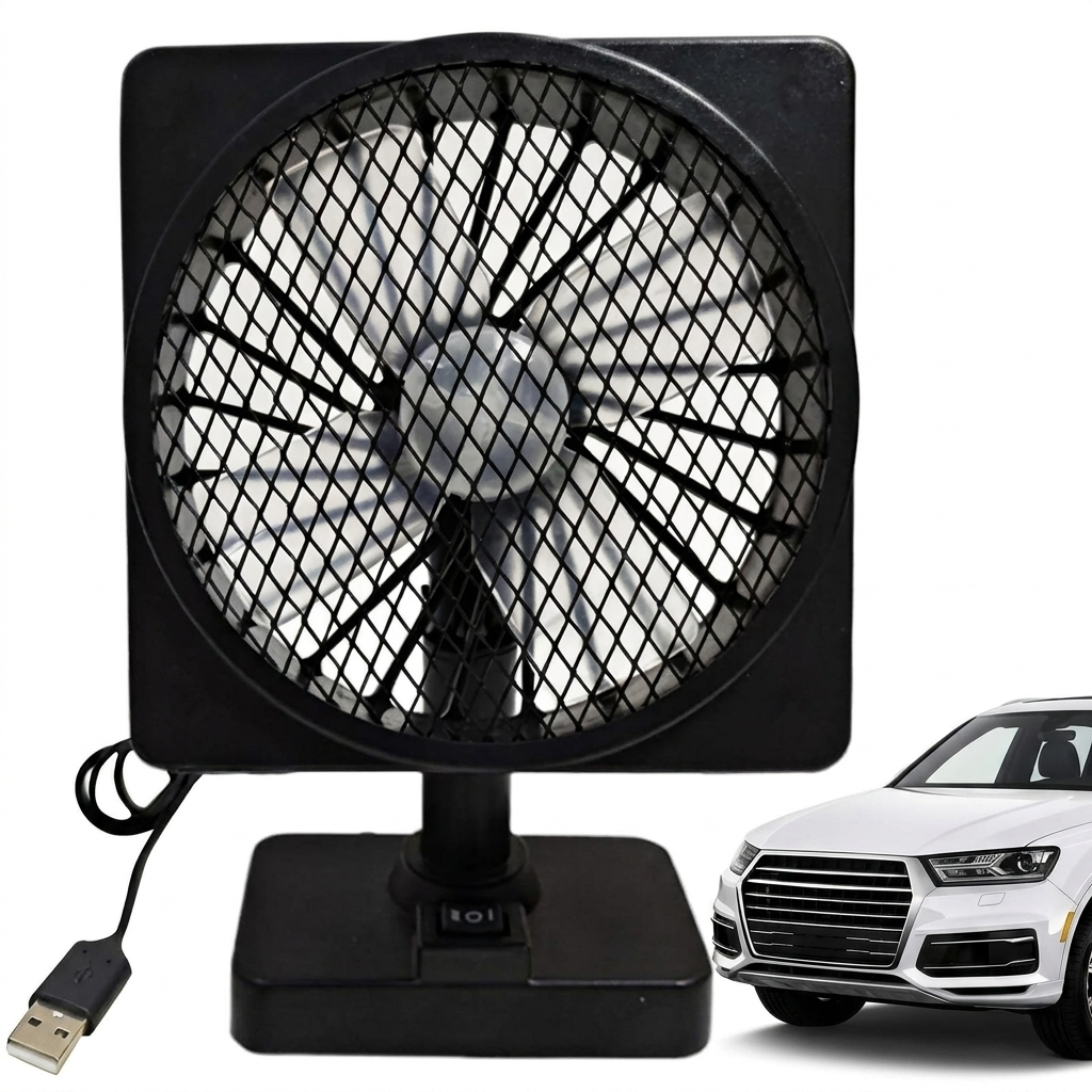 Draagbare 12V autoventilator met verneveling en 360° rotatie