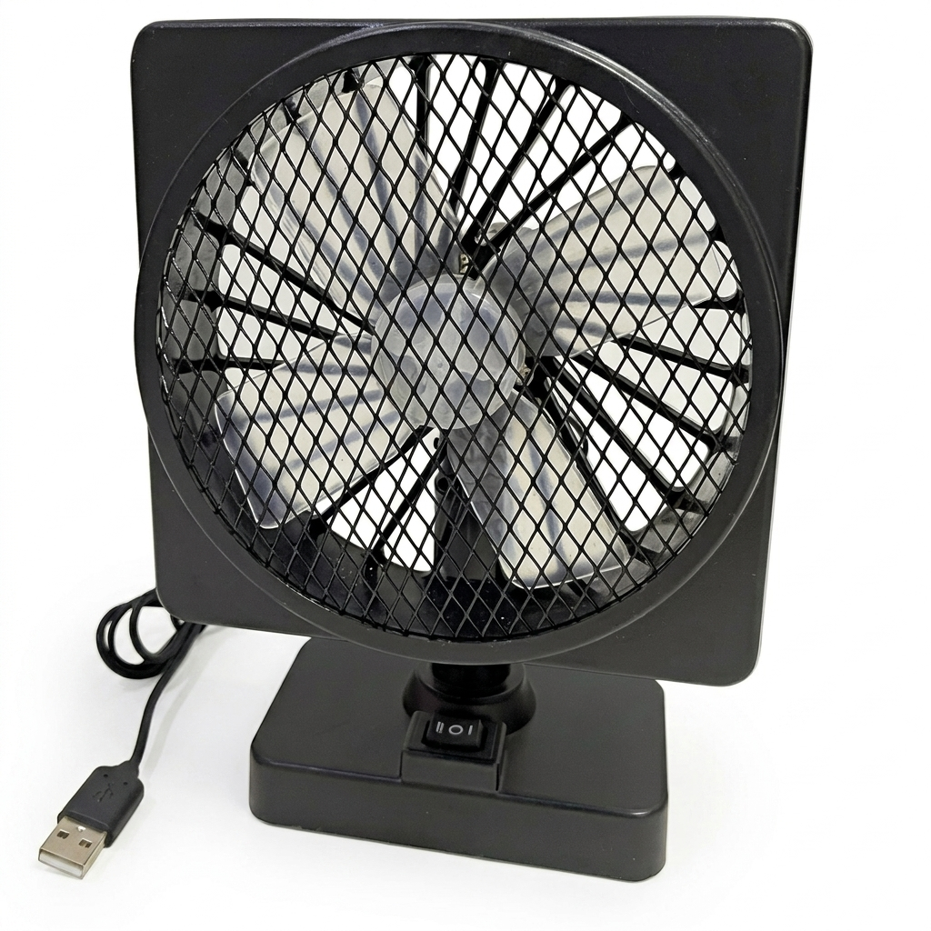 Draagbare 12V autoventilator met verneveling en 360° rotatie
