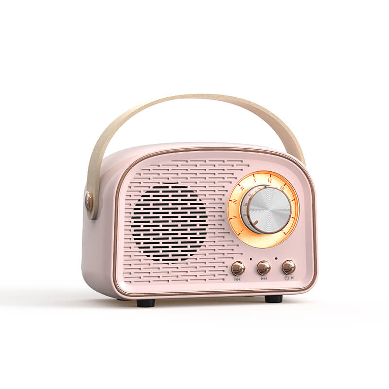 Draagbare bluetooth-speaker in retrostijl met hoogwaardige geluidskwaliteit en lange batterijduur – compact en stijlvol ontwerp