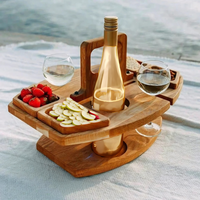 Draagbare houten picknick-wijntafel voor buitenevenementen