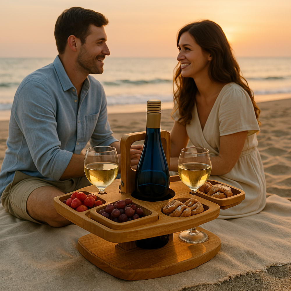 Draagbare houten picknick-wijntafel voor buitenevenementen