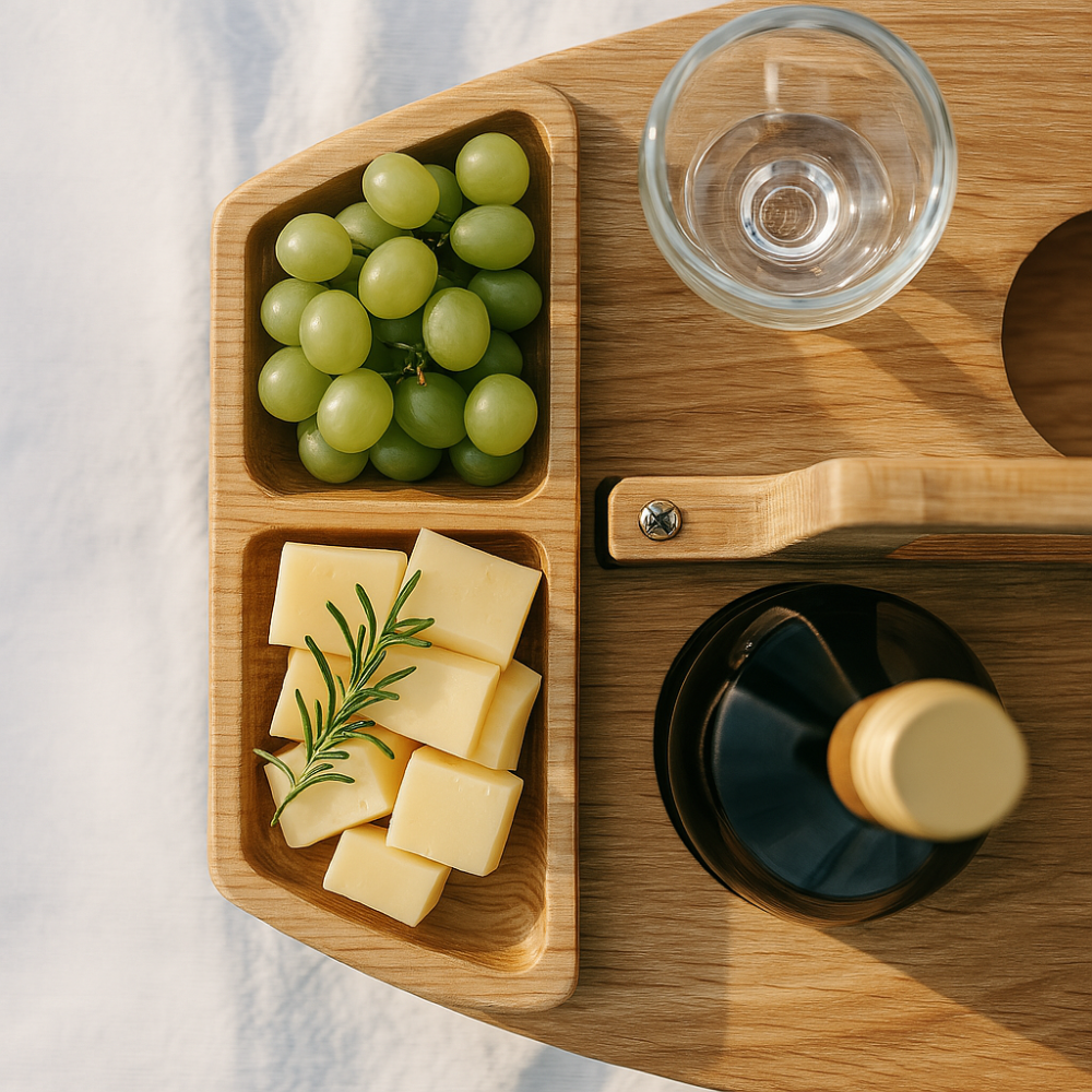 Draagbare houten picknick-wijntafel voor buitenevenementen