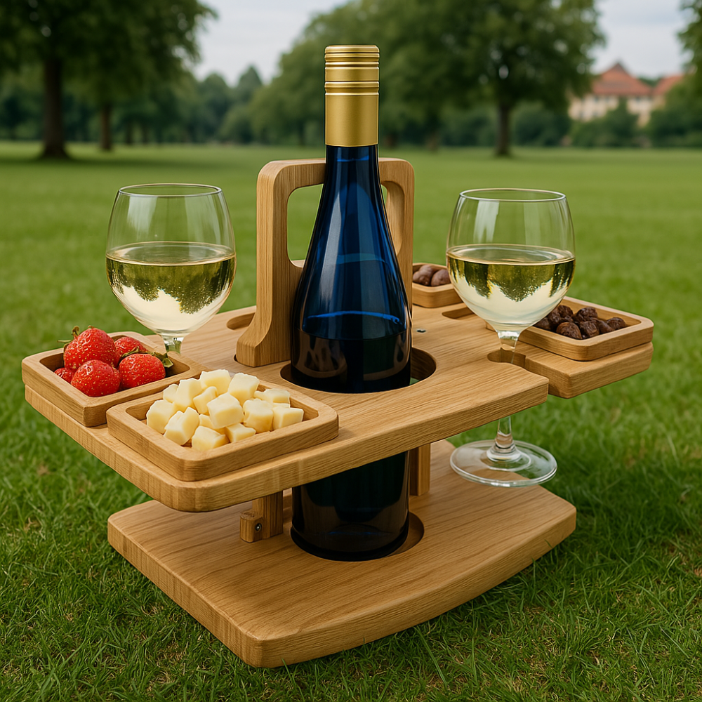 Draagbare houten picknick-wijntafel voor buitenevenementen