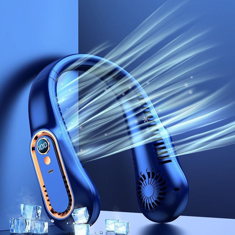 Draagbare nekventilator met digitaal display - Unisex