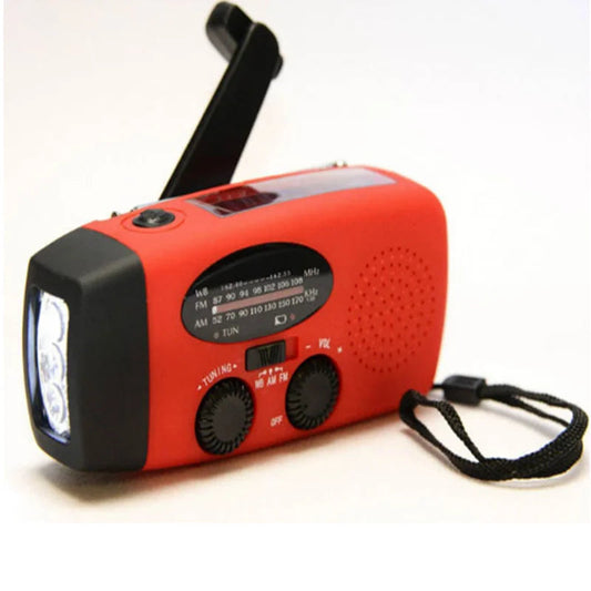 Draagbare noodradio met led-zaklamp en powerbank
